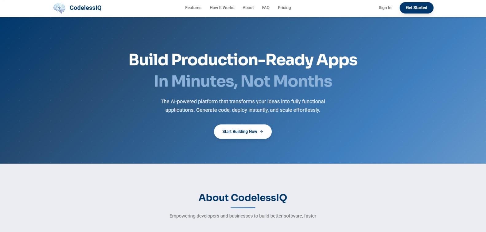 CodelessIQ AI – AI-Powered Software Development Platform